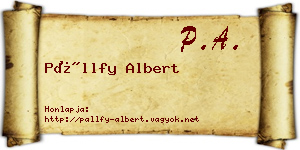 Pállfy Albert névjegykártya